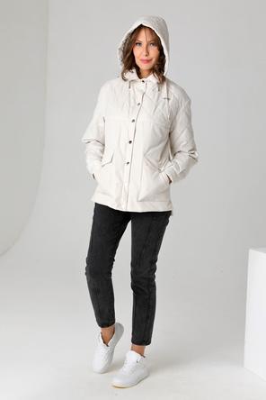 Женская стеганая куртка DW-23119, Dizzyway, цвет слоновая кость, фото 4