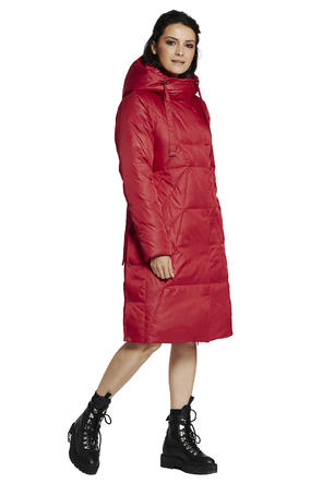 Зимнее пальто с капюшоном Димма артикул 2119 цвет красный vid 2