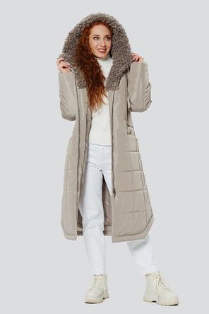 Зимнее пальто Кармен, D`IMMA Fashion Studio, цвет серо-бежевый, вид 3