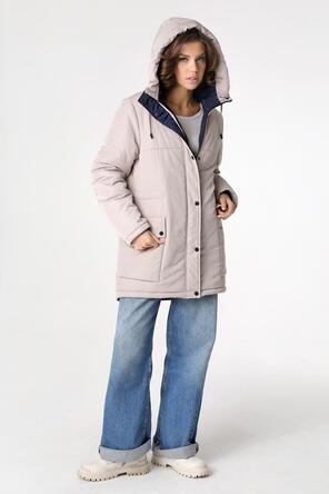 Зимняя женская куртка с капюшоном, цвет бежевый, фото 2