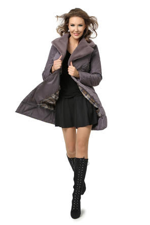 Женское стеганое пальто DW-20321, цвет какао, фото 2