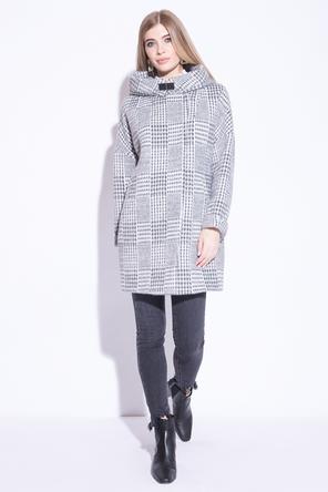 пальто женское с капюшоном арт. es-3-0015м серого цвета, фото 1