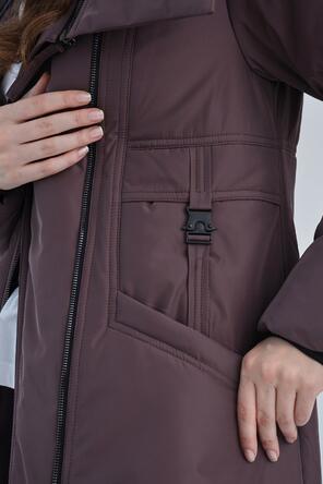 Зимнее пальто с капюшоном Алассио Димма артикул 2410 цвет фиолетовый, фото 4