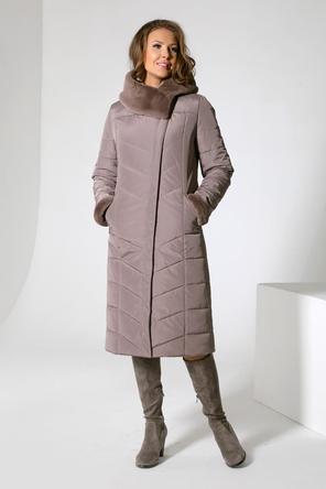 Зимнее пальто DW-22401 цвет серо-коричневый, фото 1