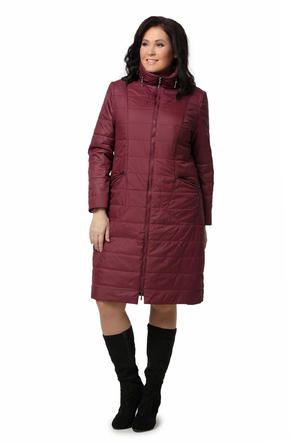 Стеганое пальто DW-21107, цвет вишневый фото 1