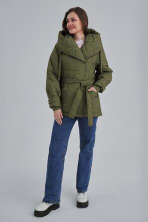Зимняя куртка с капюшоном Берти артикул 2405 цвет зеленый, foto 1