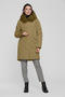 Зимнее пальто с капюшоном Димма артикул 1904 цвет горчичный