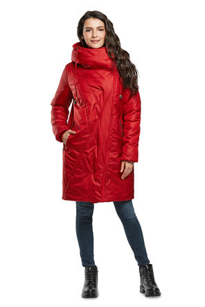 Зимнее пальто с капюшоном Галио артикул 2000 цвет красный