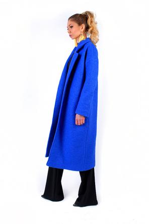 Пальто букле tri-18001 цвет синий