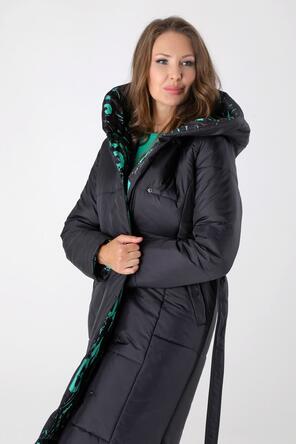 Зимнее пальто с принтом DW-23417, цвет зеленый, вид 3