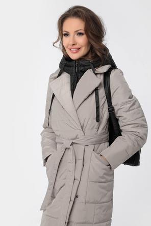 Женское стеганое пальто DW-22317, цвет серо-бежевый, фото 03