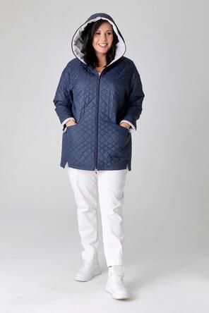 Женская стеганая куртка plus size DW-24126, цвет темно-синий, фото 3