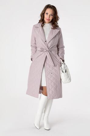 Стеганое пальто DW-23309, цвет серо-розовый фото 3