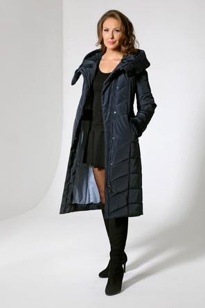 Зимнее пальто DW-22401 цвет темно-синий, фото 4