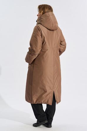 Зимнее пальто с капюшоном Алассио Димма артикул 2410 цвет песочный, фото 2