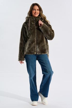 Куртка из эко меха Фредди, D'imma, цвет хаки, фото 1