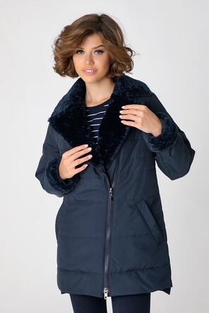 Куртка с искусственным мехом арт. DW-23330, цвет темно-синий, вид 3