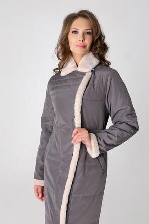 Женское стеганое пальто DW-23302, цвет темно-серый, фото 3