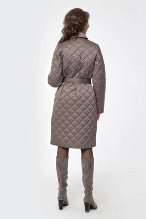 Классическое стеганое пальто DW-22302, цвет серо-коричневый, фото 02