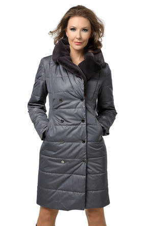 Женское стеганое пальто DW-20321, цвет графит, фото 3