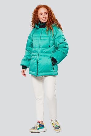 Зимняя куртка с капюшоном Аврора, артикул 2311 цвет бирюзовый, vid 1