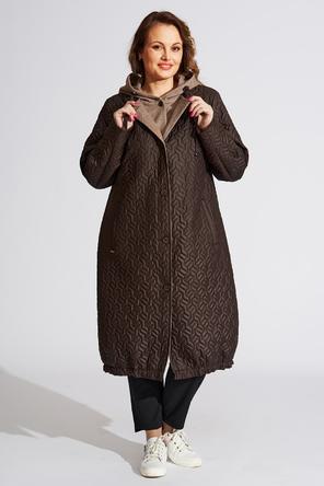 Пальто с капюшоном Умбрия от Dimma Fashion, цвет темно-коричневый, вид 4