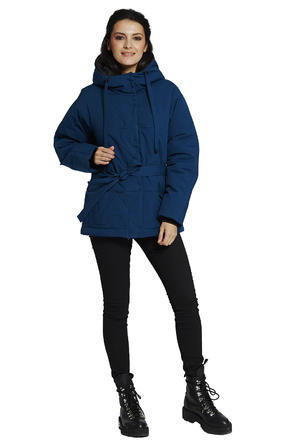 Зимняя куртка женская с капюшоном Димма артикул 2124 цвет синий, вид 1