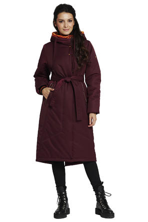 Зимнее пальто с капюшоном Олона, тм Димма цвет винный, вид 1