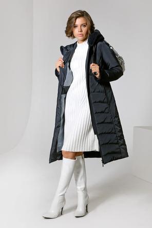 Зимнее женское пальто с капюшоном DW-22410, цвет темно-синий, фото 2