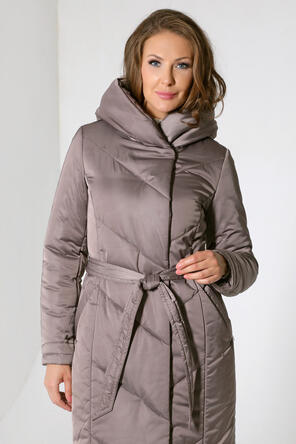 Зимнее женское пальто DW-22405, цвет серо коричневый, вид 2