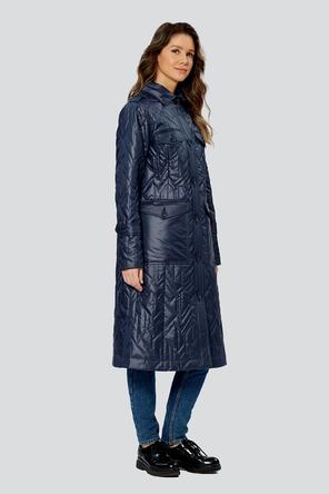 Демисезонное пальто с поясом Диаманте, DIMMA Studio, цвет темно-синий, img 2