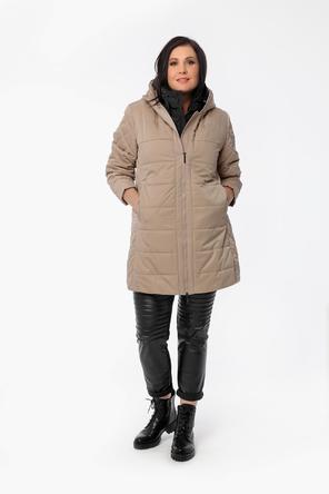 Зимнее женское пальто DW-21417, цвет бежевый, вид 4