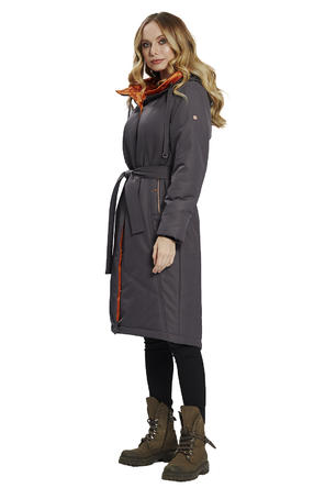 Зимнее пальто с капюшоном Олона, тм Димма цвет темно серый, вид 2
