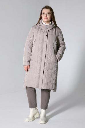 Длинное зимнее пальто DW-22419, цвет серо-бежевый vid 1