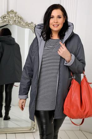 Женская куртка plus size DW-23129, цвет темно-серый, фото 5