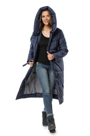 Зимнее женское пальто Нерия, цвет темно синий, вид 3