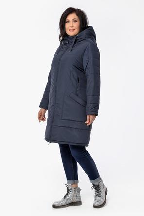 Зимнее пальто женское DW-21425 цвет темно-синий, фото 2
