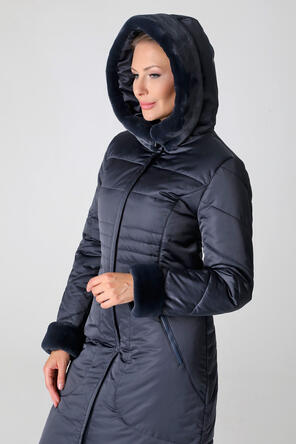 Зимнее пальто длинное DW-21404, цвет чернильный, вид 4