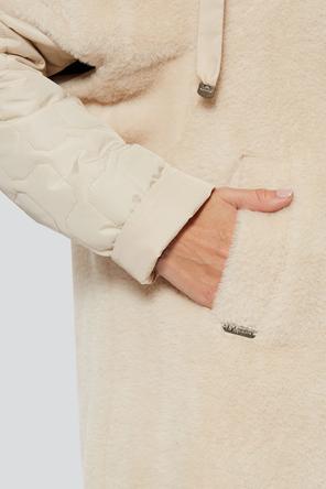Зимнее пальто с капюшоном Луканика Димма артикул 2306 цвет слоновая кость