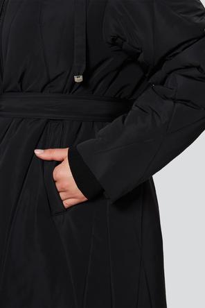 Пальто с меховым капюшоном Доротея от Димма, цвет черный, фото 4