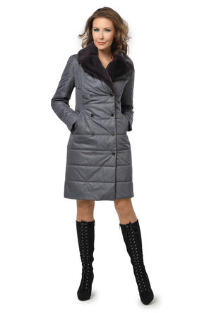 Женское стеганое пальто DW-20321, цвет графит, фото 1