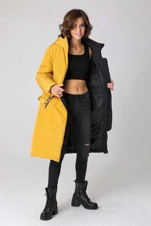 Зимнее женское пальто DW-23418, цвет горчичный, вид 5