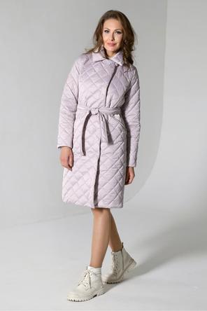 Классическое стеганое пальто DW-22302, цвет серо-розовый, фото 03