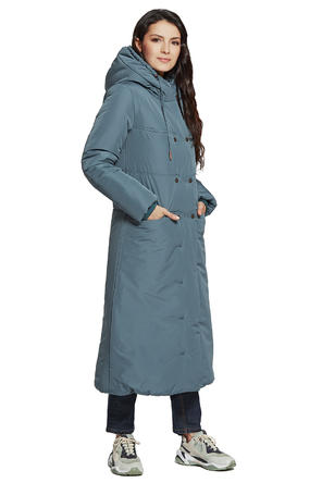 Пальто зимнее арт 2103 Гонсала, цвет бирюзовый вид 2