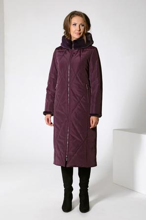 Женское зимнее пальто Dizzyway арт. DW-21403, цвет ежевичный, фото 1