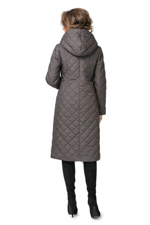 Зимнее стеганое пальто DW-20407, цвет коричнево-фиолетовый foto 4