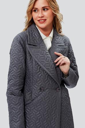 Пальто стеганое Фламенко, фирма Димма DI-2367, цвет серый, вид 4