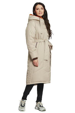 Зимнее пальто с капюшоном Олона, тм Димма цвет бежевый, вид 3