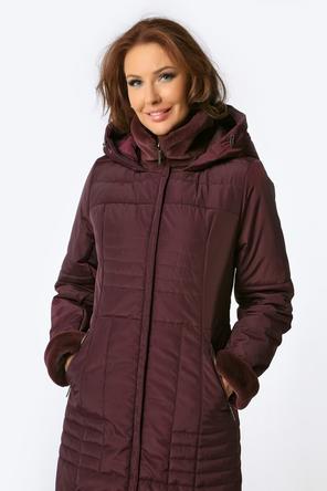 Зимнее женское пальто DW-21411, цвет ежевичный, вид 4