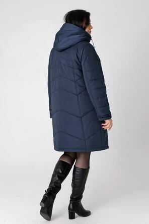 Зимнее стеганное пальто DW-23422, цвет темно синий vid 2